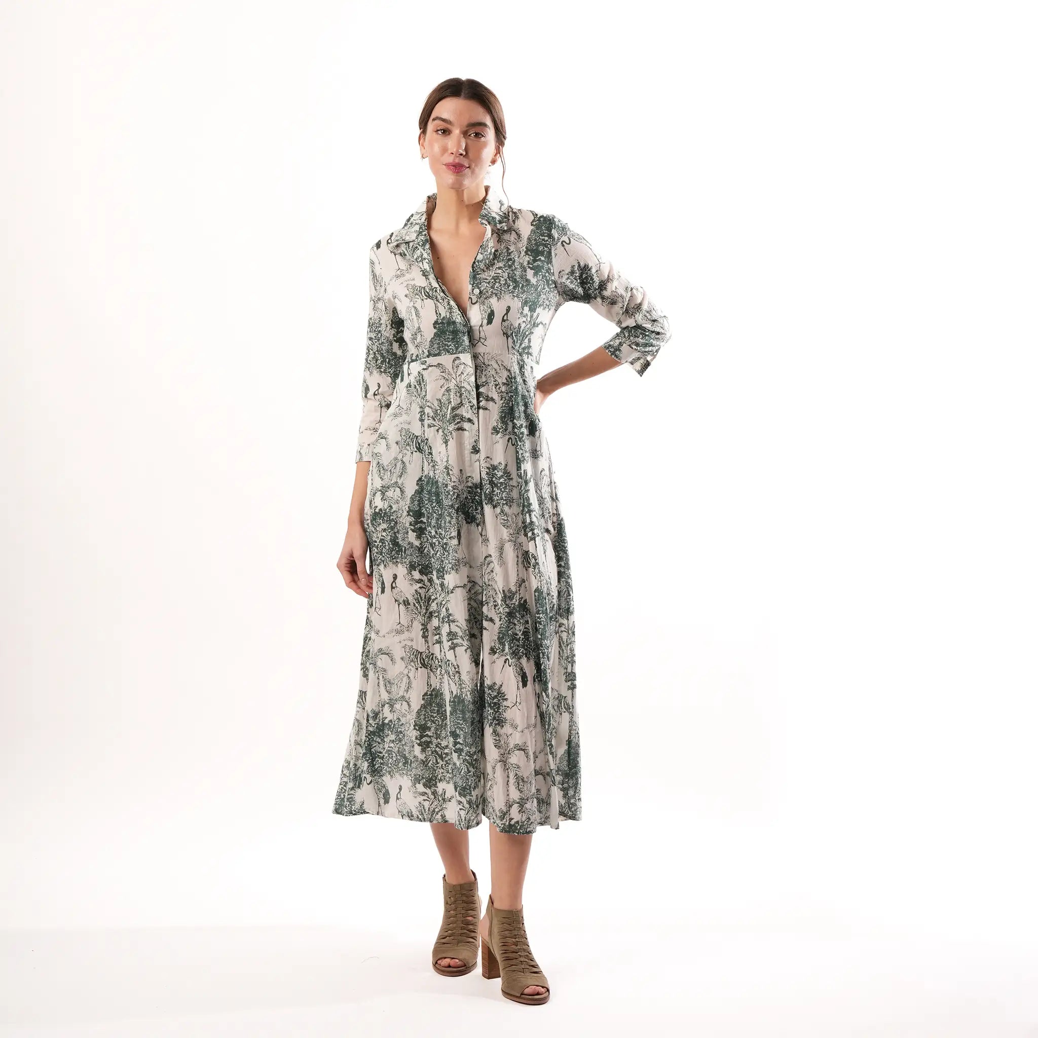 Jungle Touile Green Dress