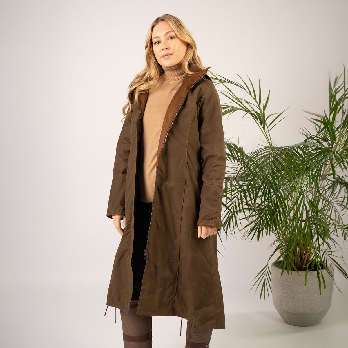 Eleanor Khaki Waterproof Coat