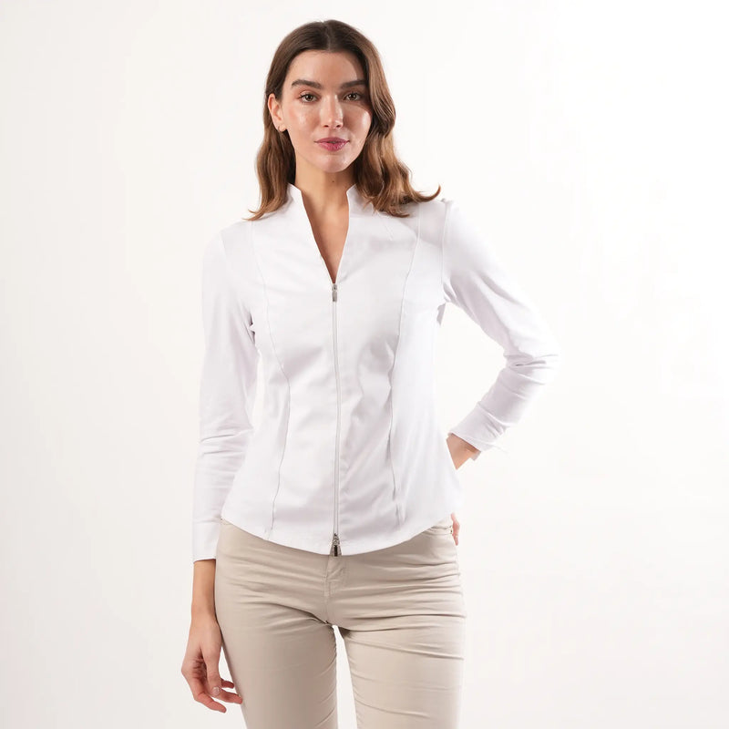 Kate Zipped White Shirt