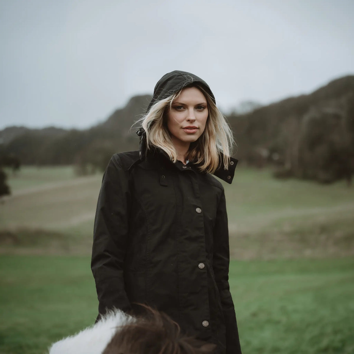 Odette Black Waterproof Coat