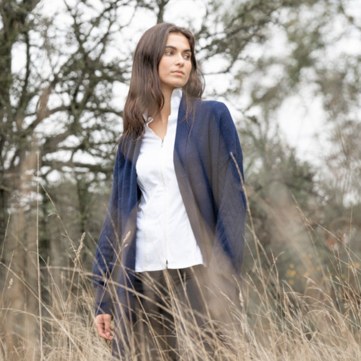 Cable Knit Navy Cardigan