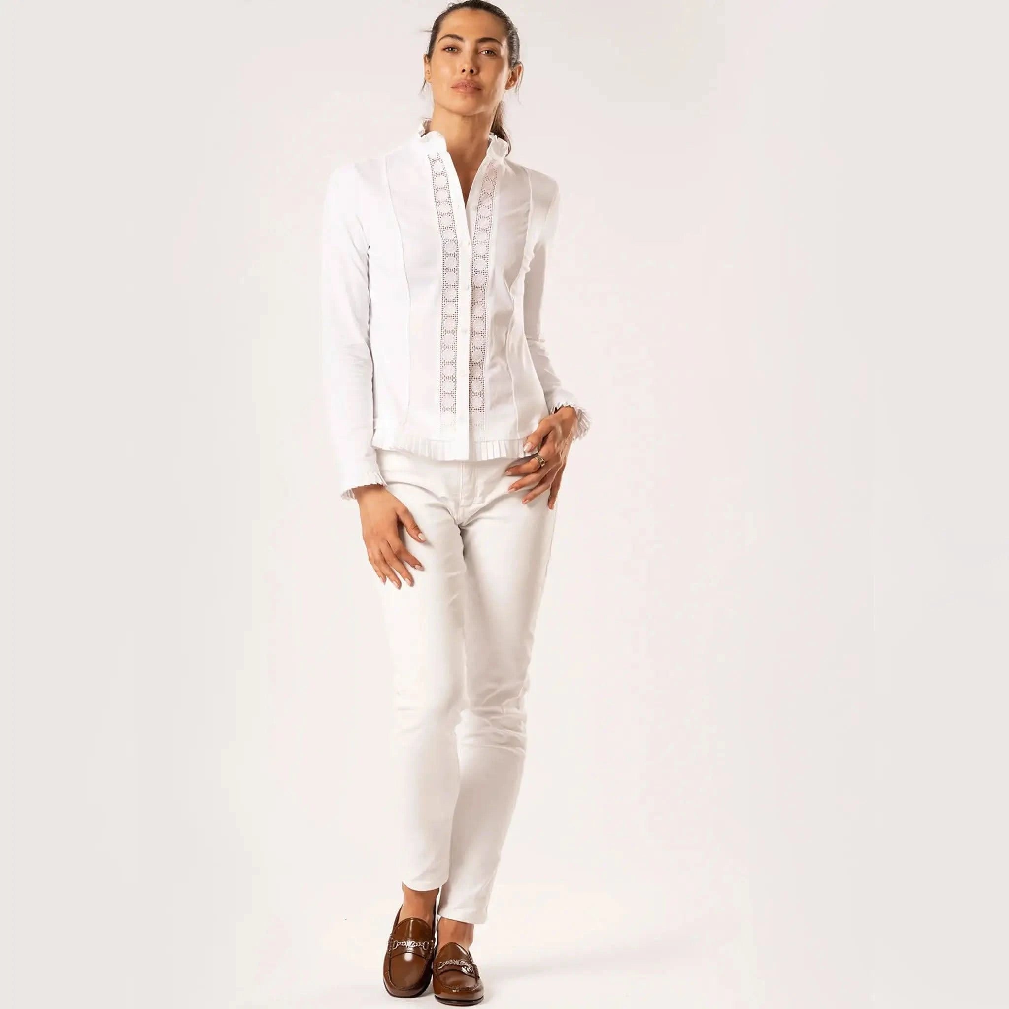 Phoebe White Frill Shirt - Welligogs