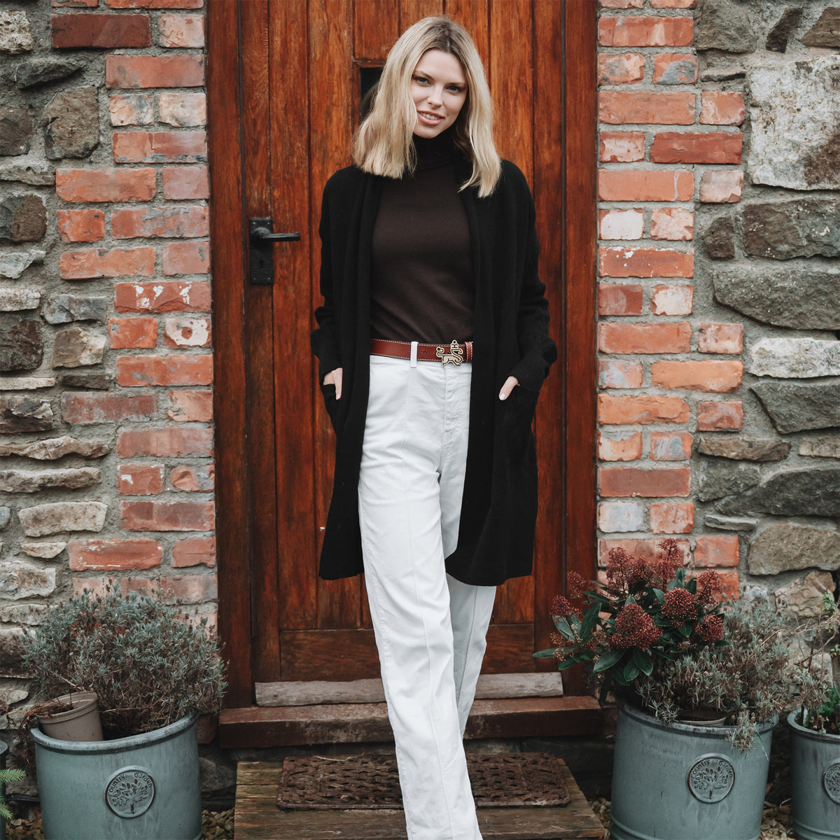 Cable Knit Black Cardigan