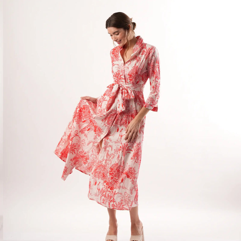 Jungle Toile Red Dress