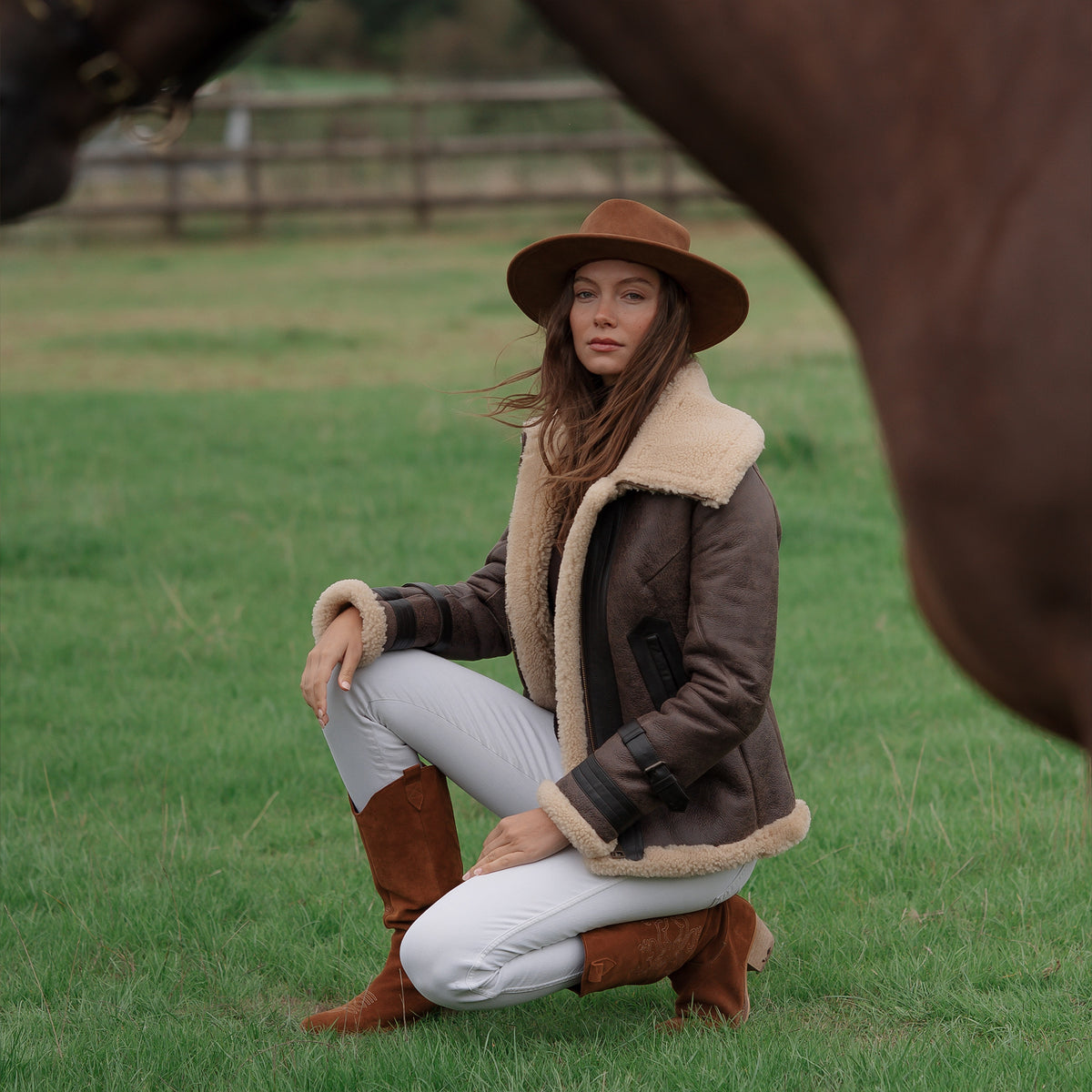 Aviator Brown Sheepskin Jacket