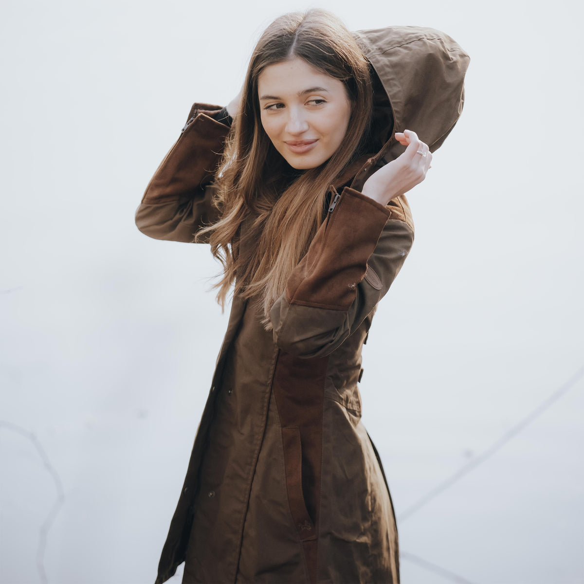 Odette Khaki Poppy Lined Waterproof Coat
