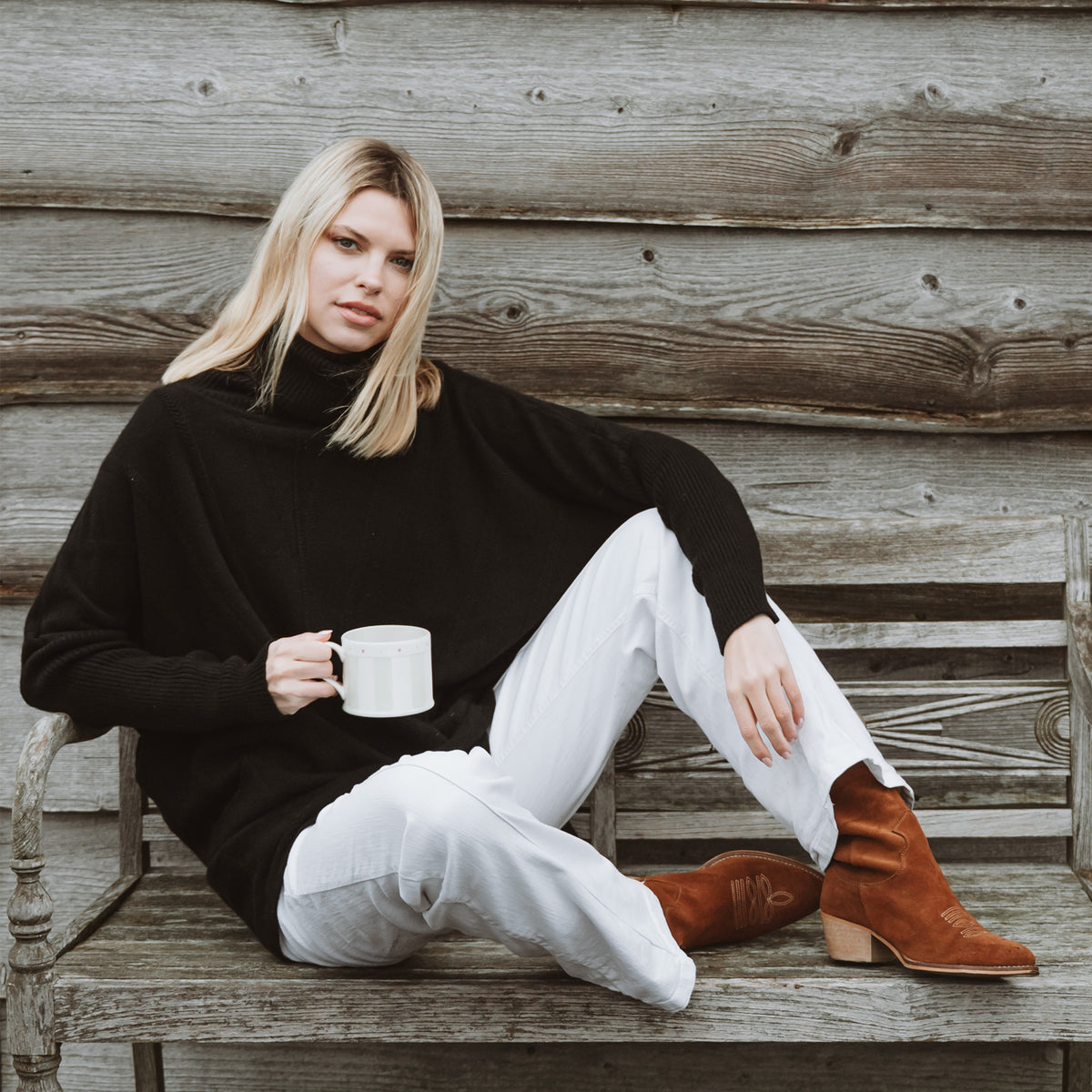 Cable Knit Black Jumper