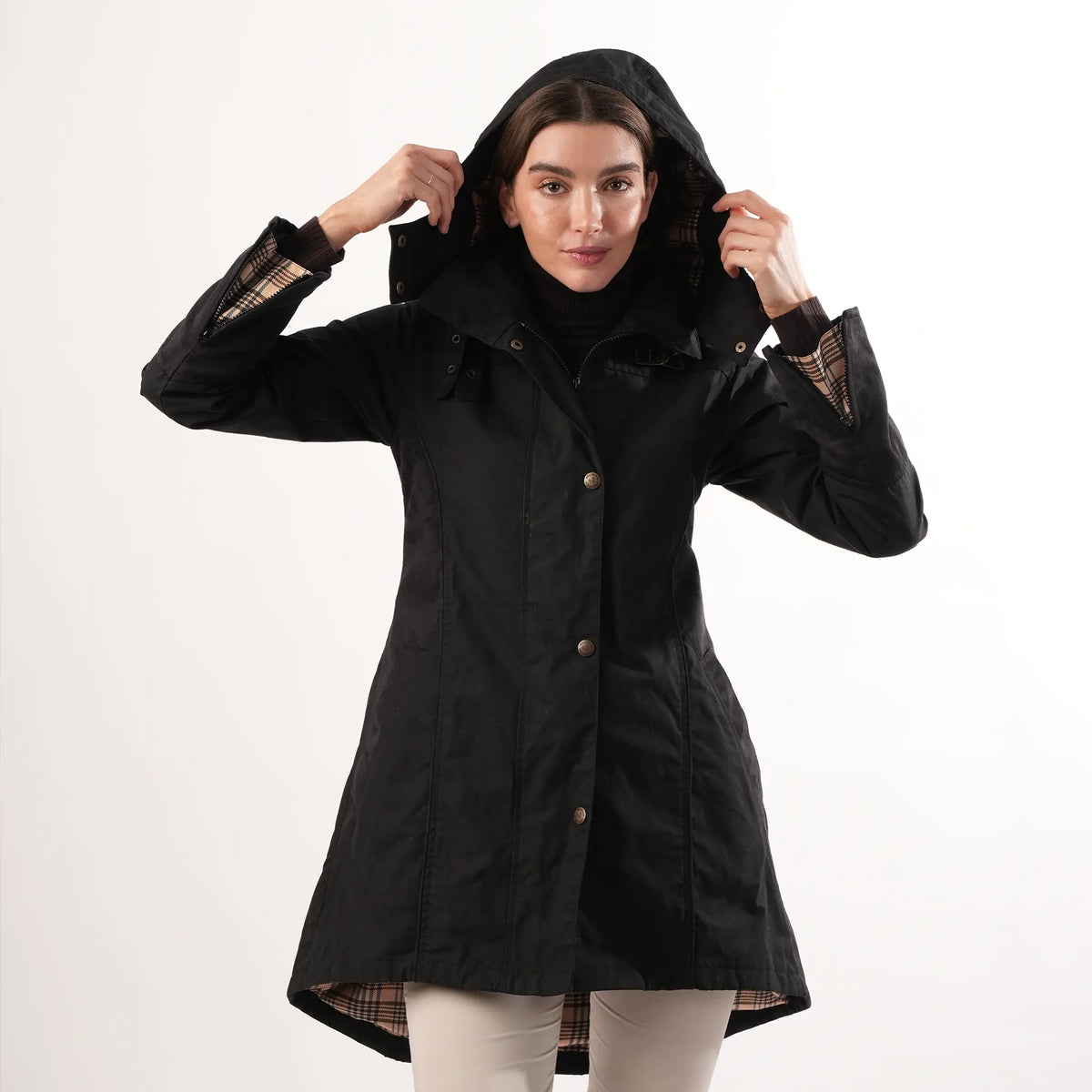 Odette Black Waterproof Coat