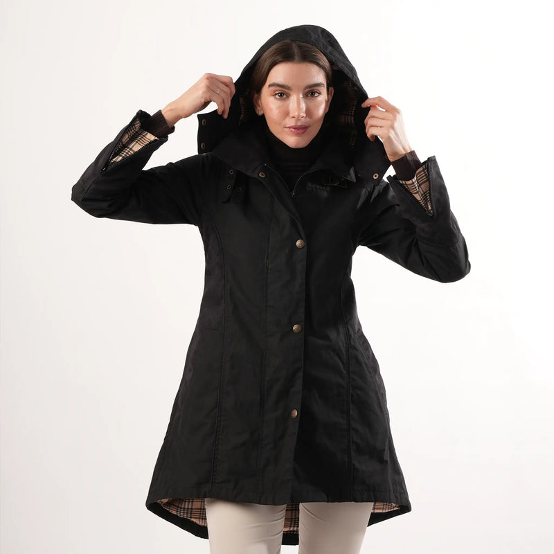 Odette Black Waterproof Coat