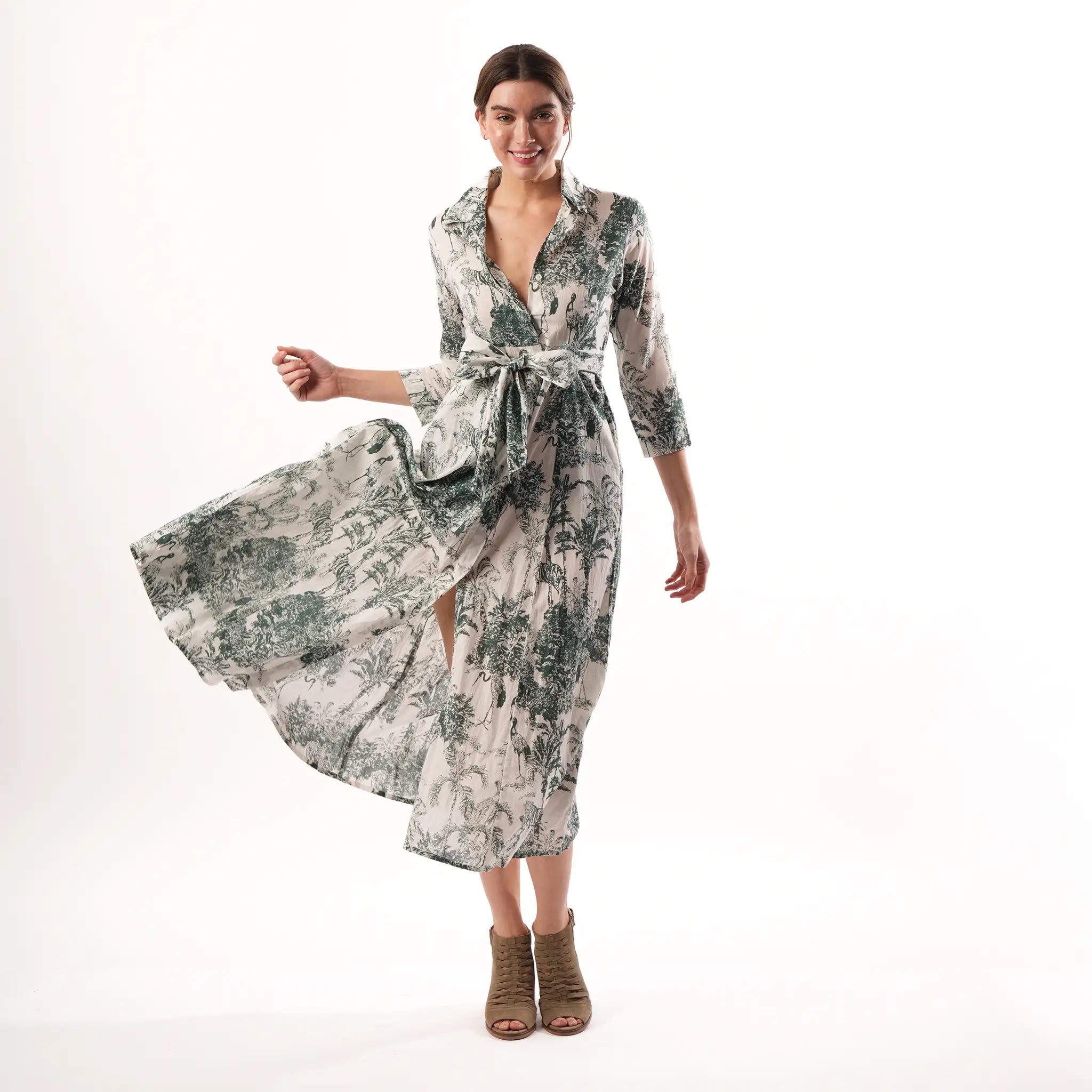 Jungle Touile Green Dress
