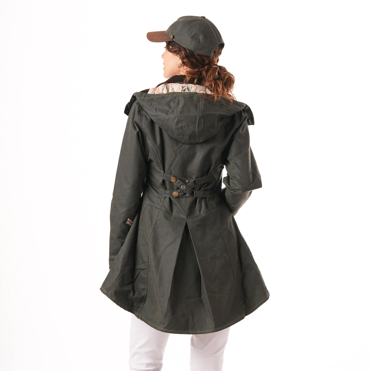 Louise Racing Green Poppy Lined Wax Coat