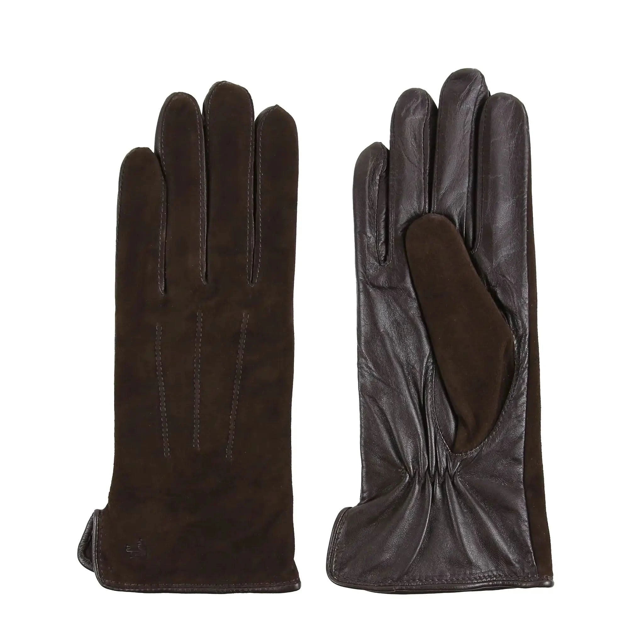 Leather & Suede Chocolate Driving Gloves - Welligogs