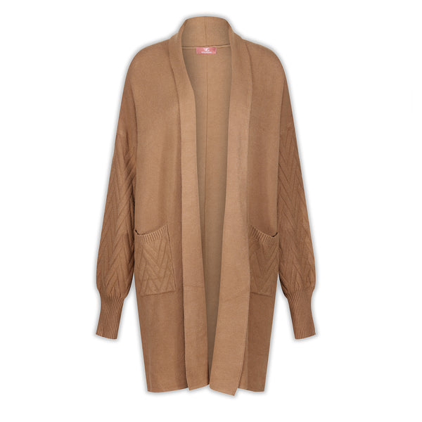 Cable Knit Camel Cardigan - Welligogs