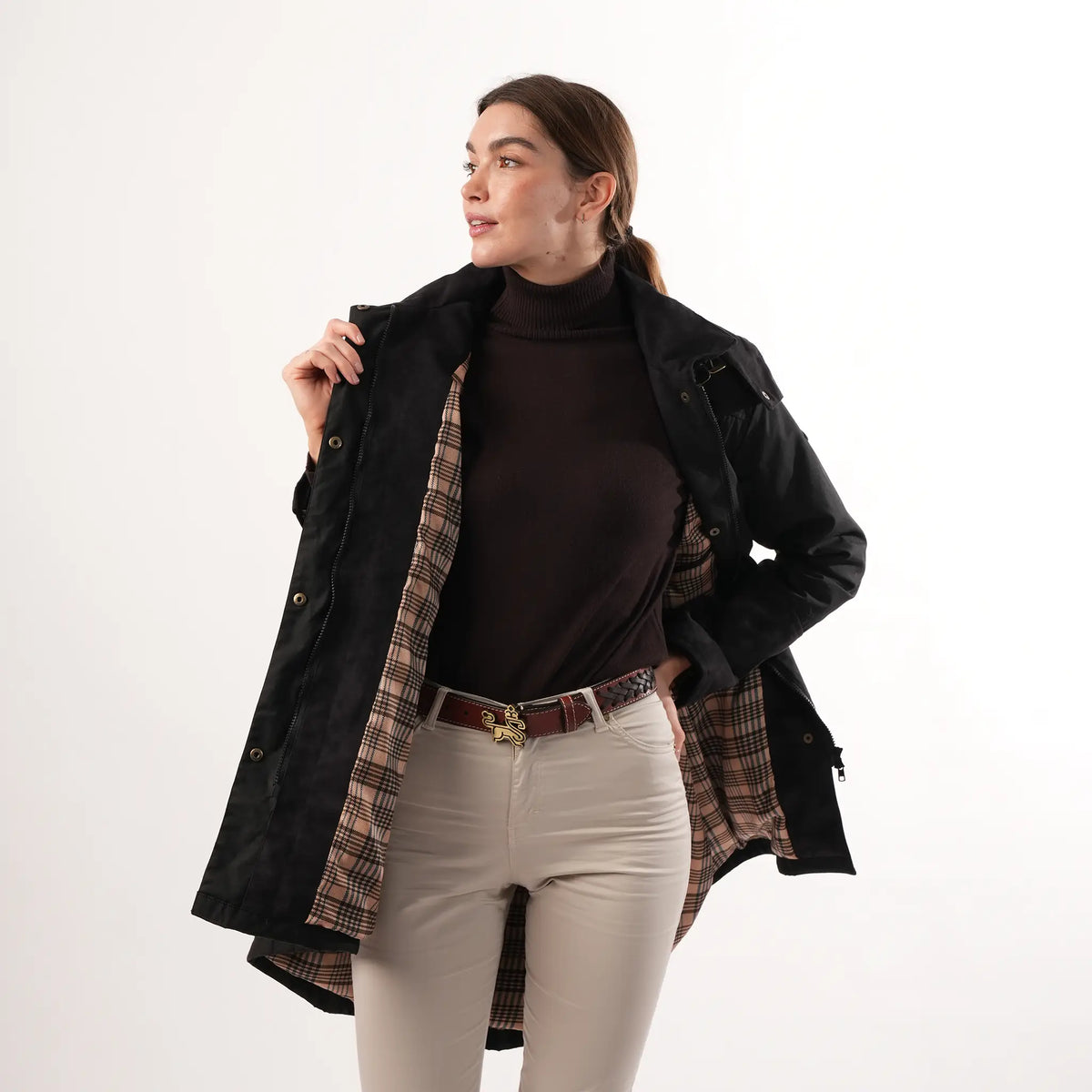Odette Black Waterproof Coat