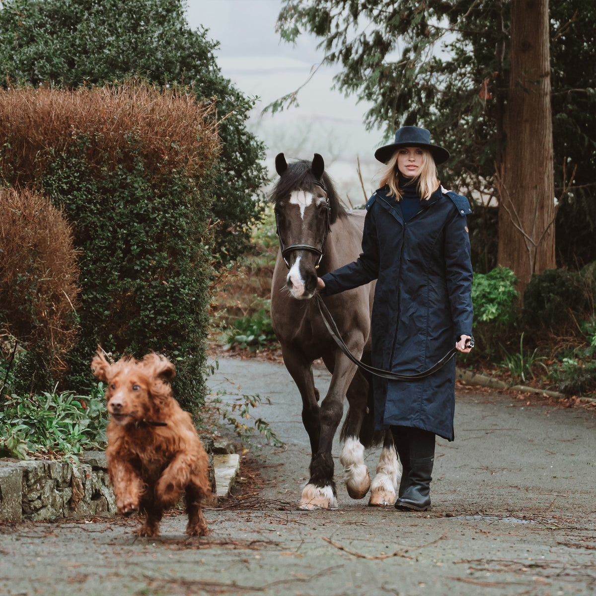 Eleanor Navy Quilted Waterproof Coat