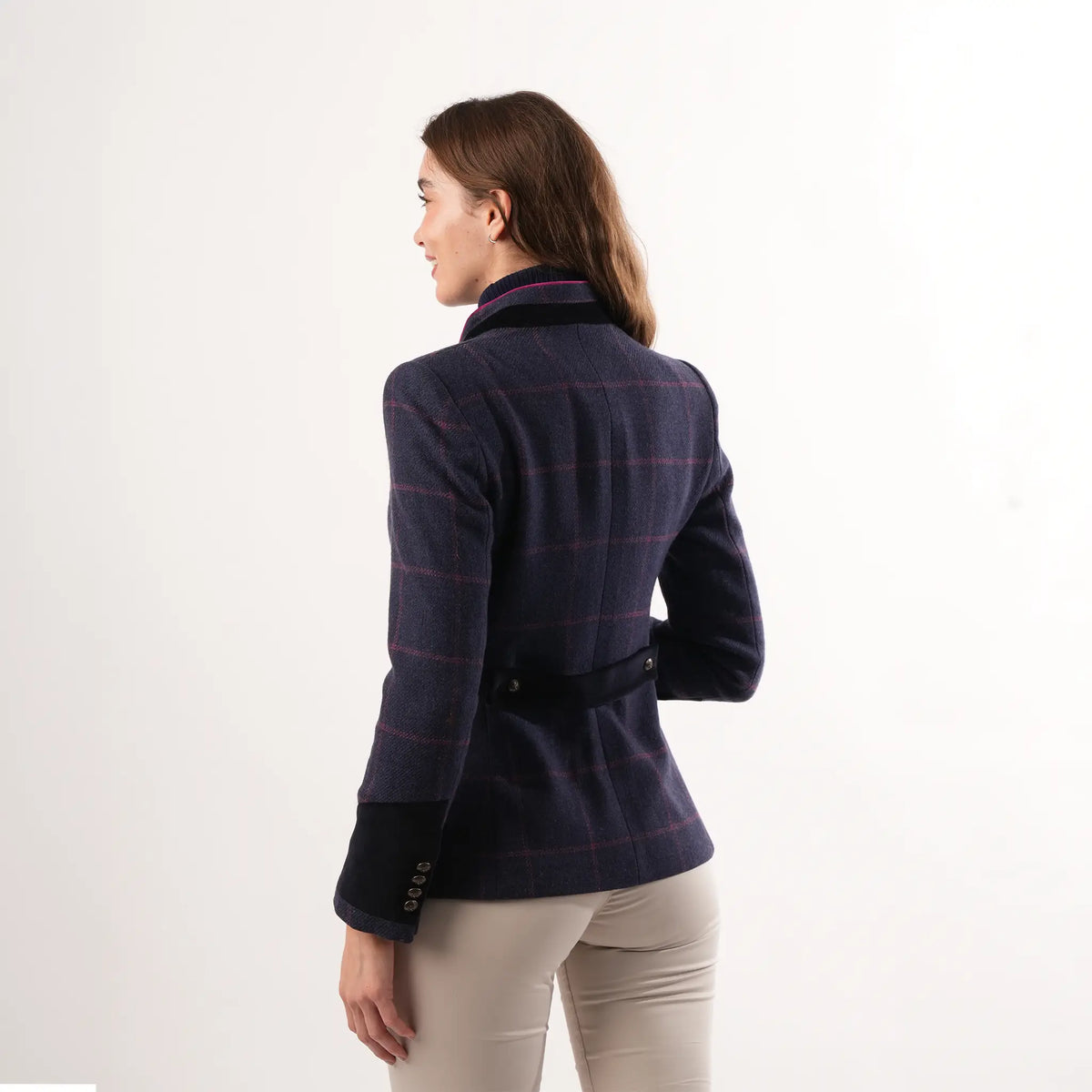 Ascot Navy Pink Wool Jacket
