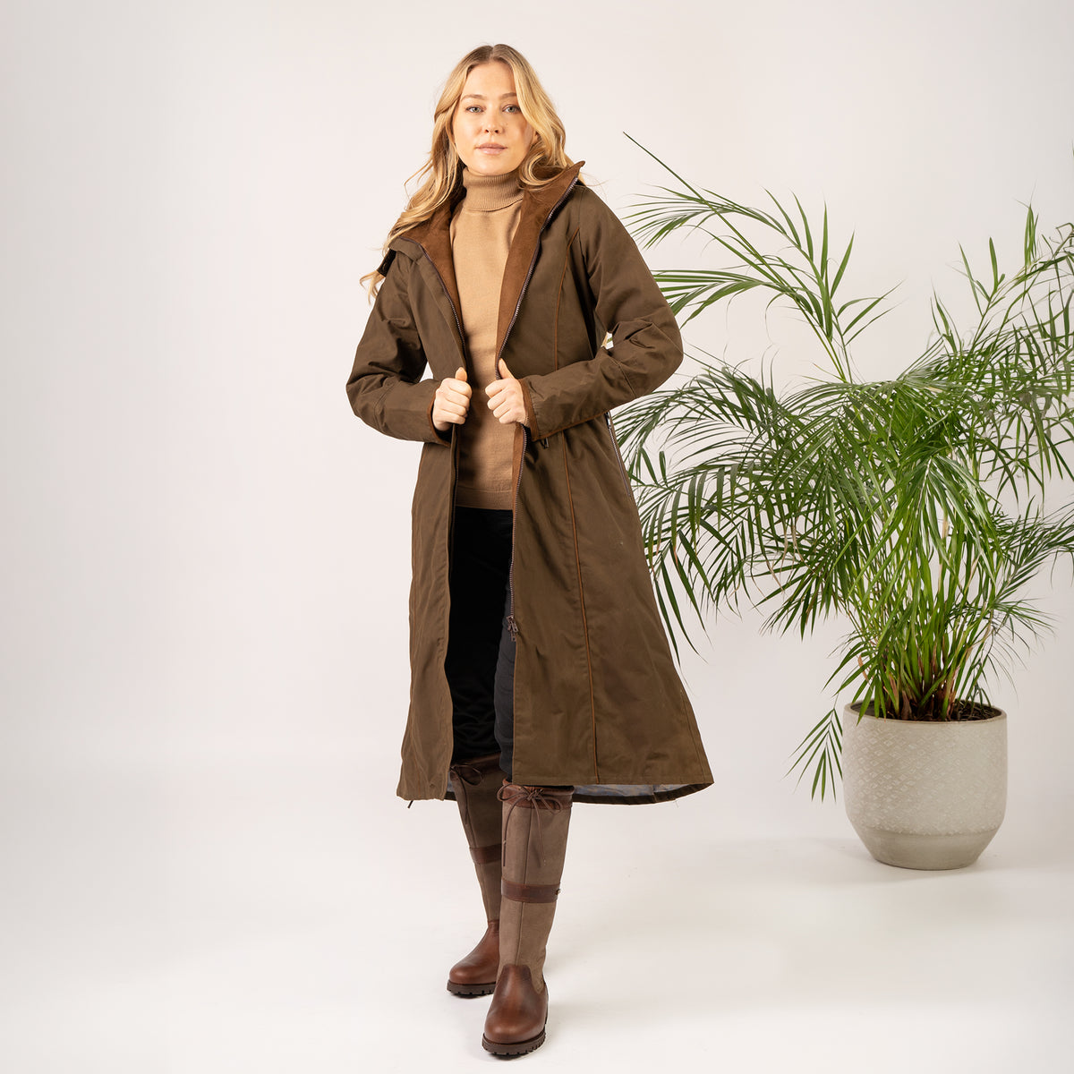 Eleanor Khaki Waterproof Coat