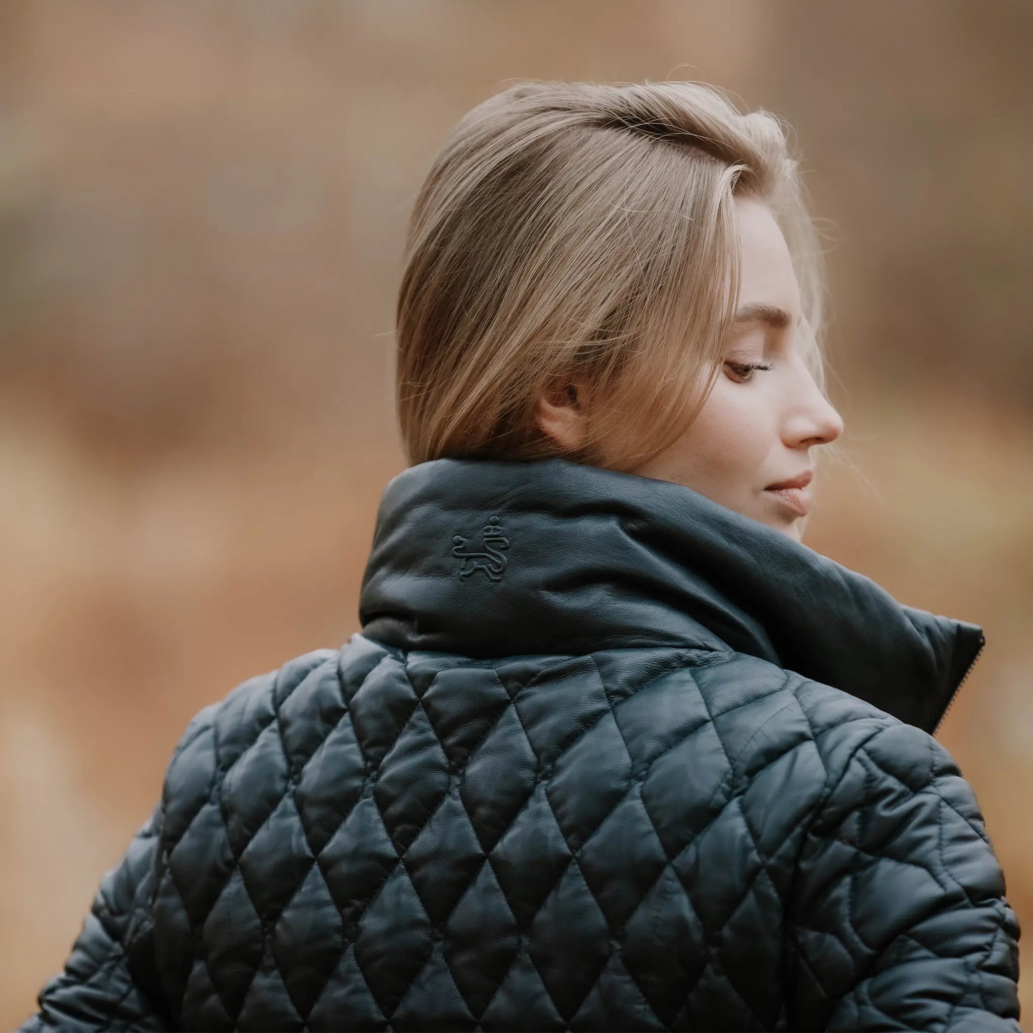 Manhattan Quilted Navy Leather Coat