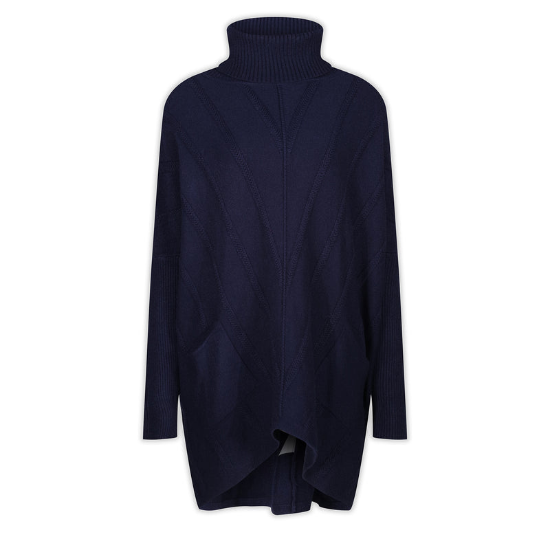 Cable Knit Navy Jumper - Welligogs