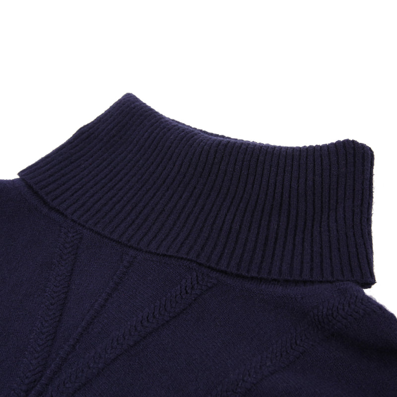 Cable Knit Navy Jumper - Welligogs