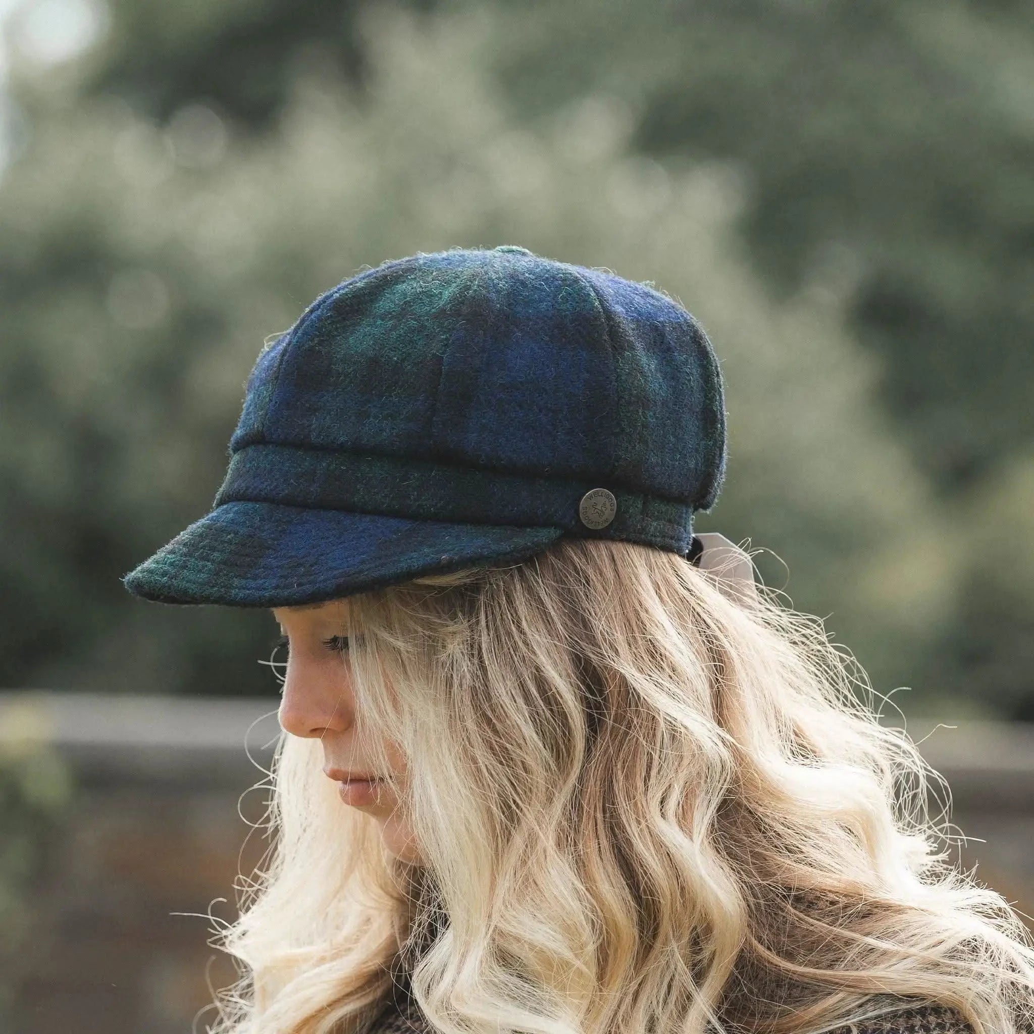 Bakerboy Navy Check Tweed Cap - Welligogs