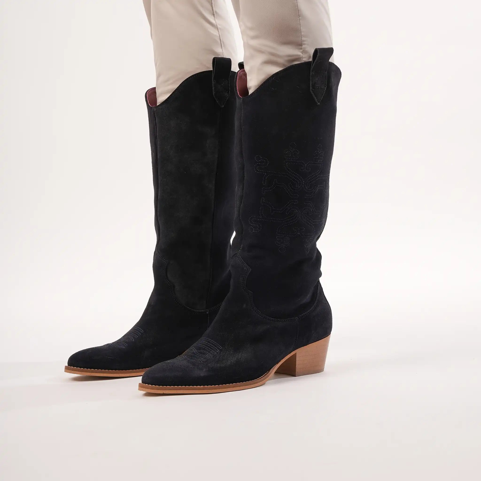 Beth Navy Suede Boots
