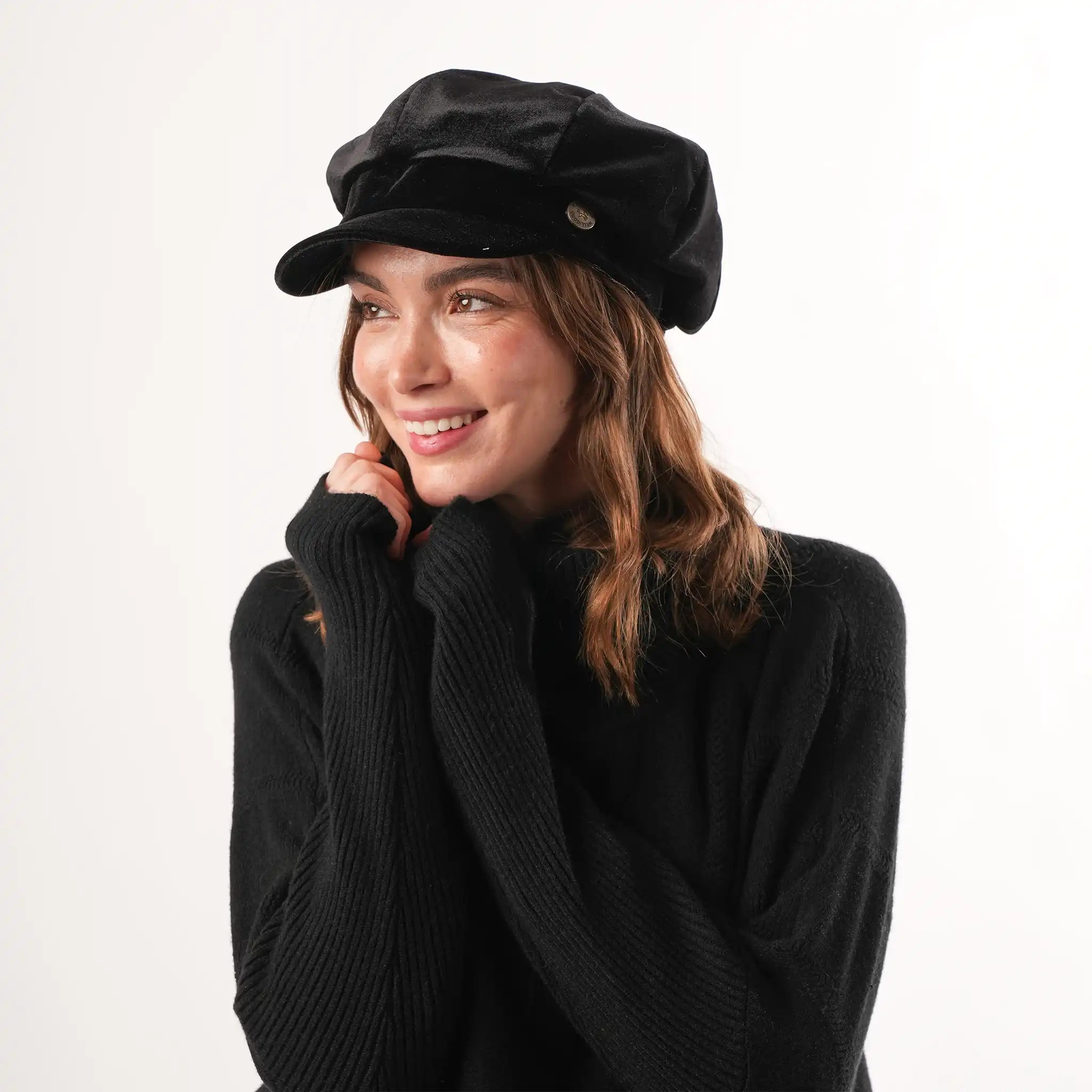 Bakerboy Black Velvet Cap | Velvet Hat | Welligogs