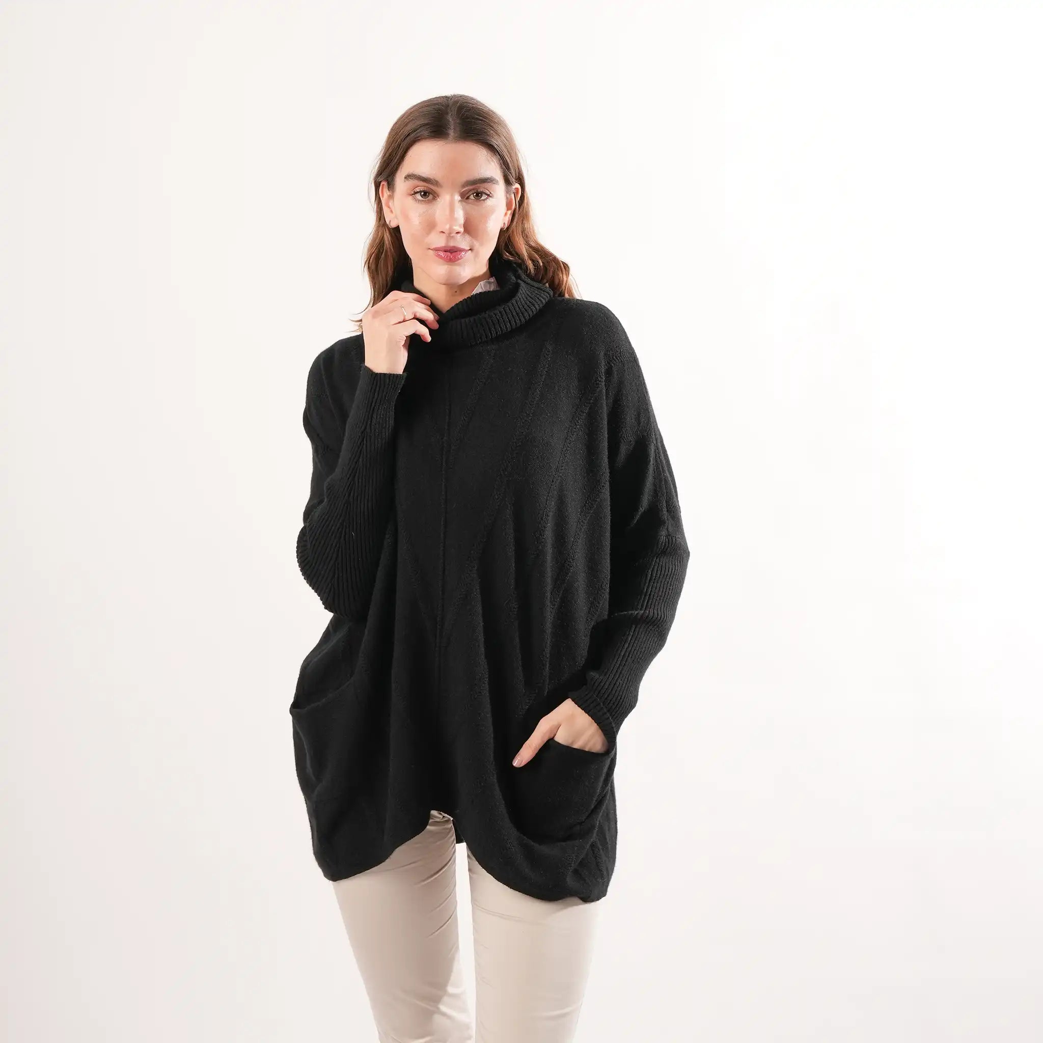 Cable Knit Black Jumper