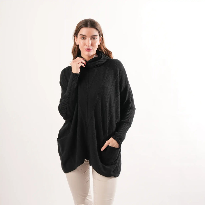 Cable Knit Black Jumper