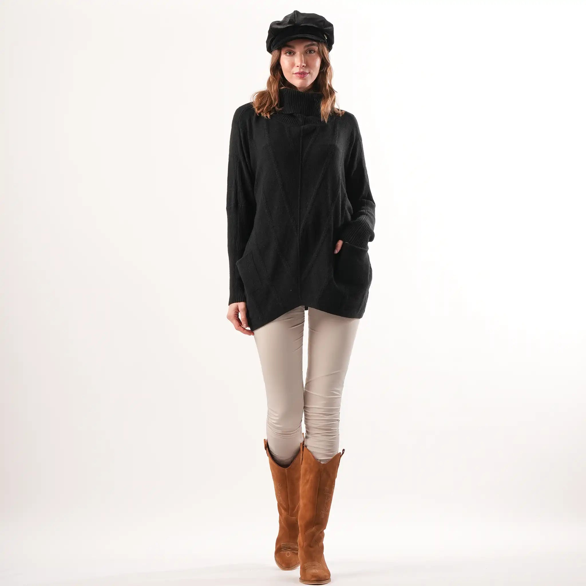 Cable Knit Black Jumper