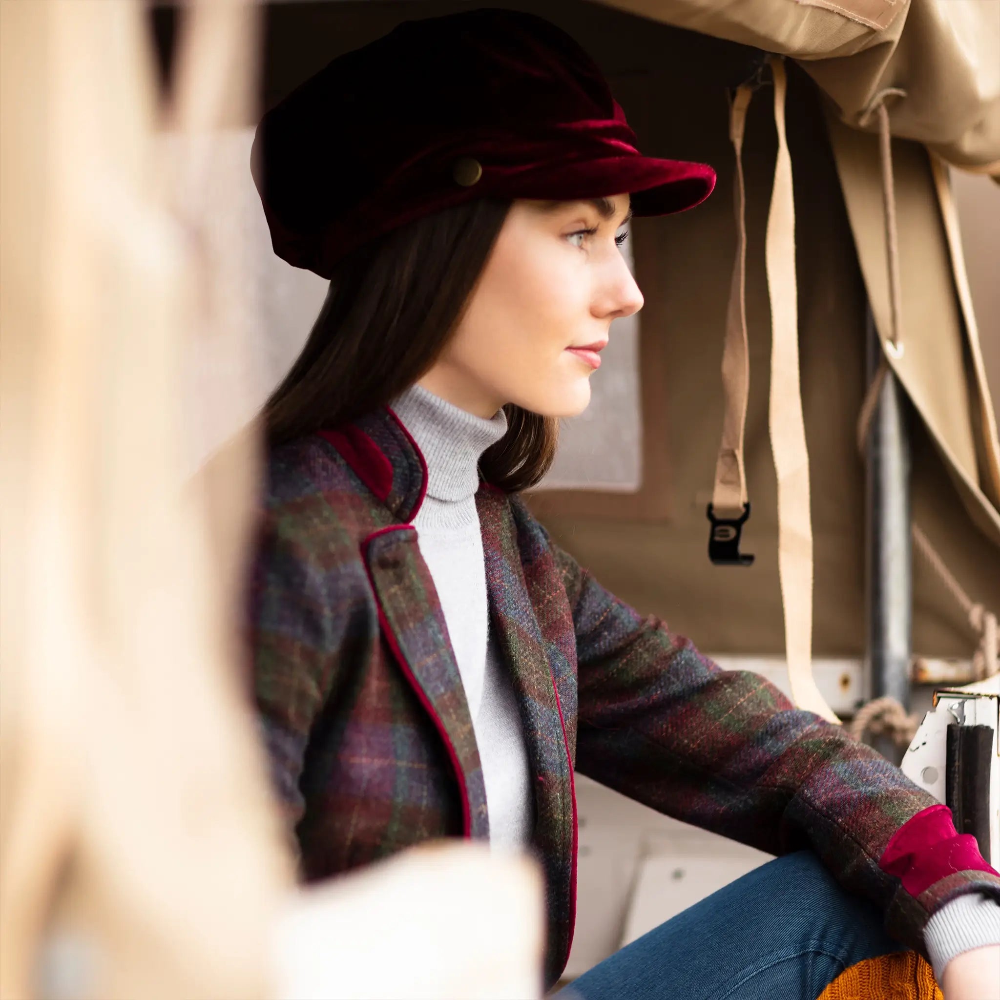 Bakerboy Burgundy Velvet Cap - Welligogs