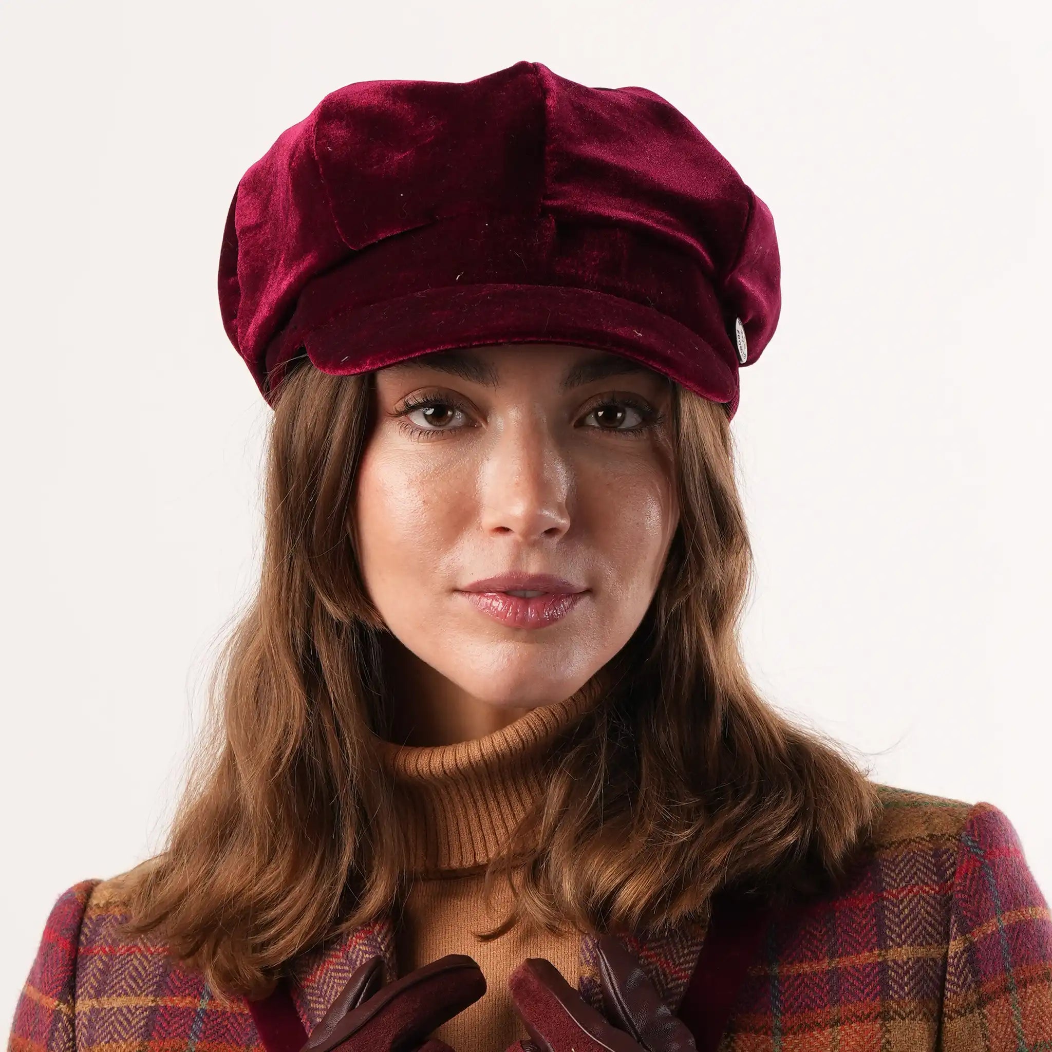 Bakerboy Burgundy Velvet Cap