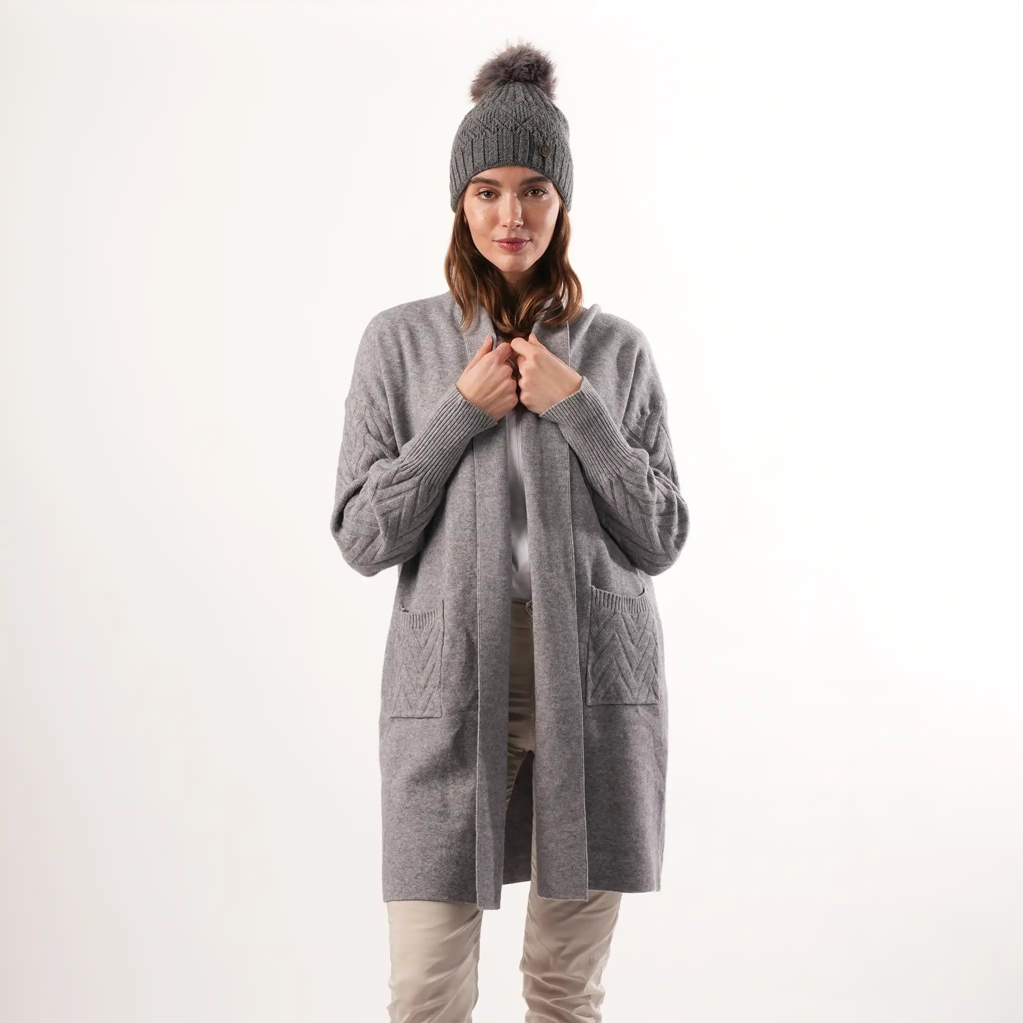 Cable Knit Grey Cardigan