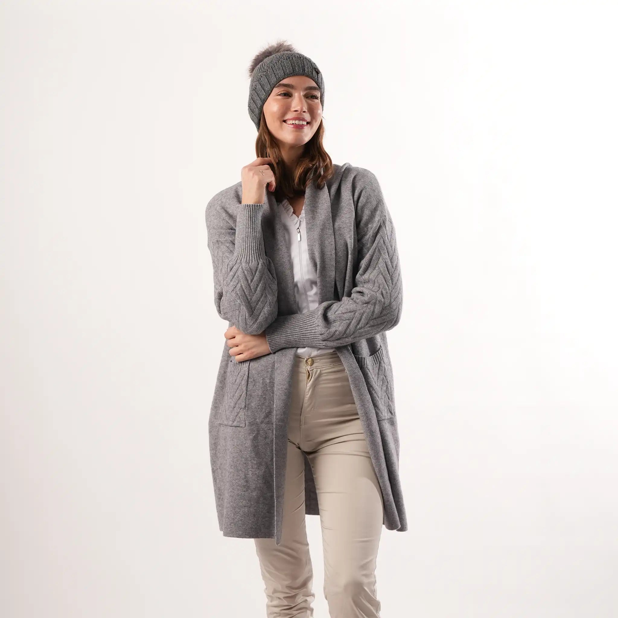 Cable Knit Grey Cardigan