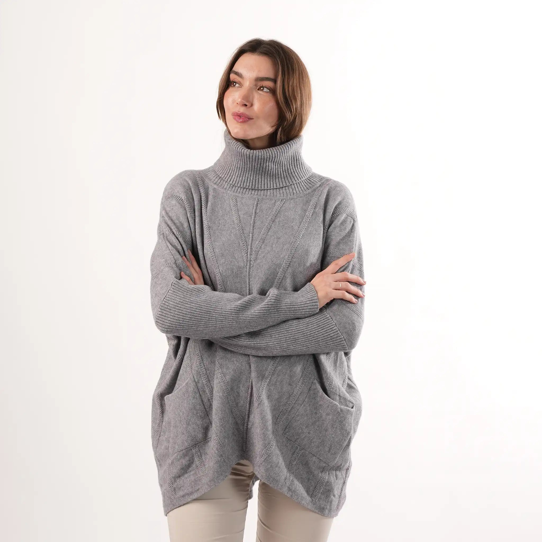 Cable Knit Grey Jumper