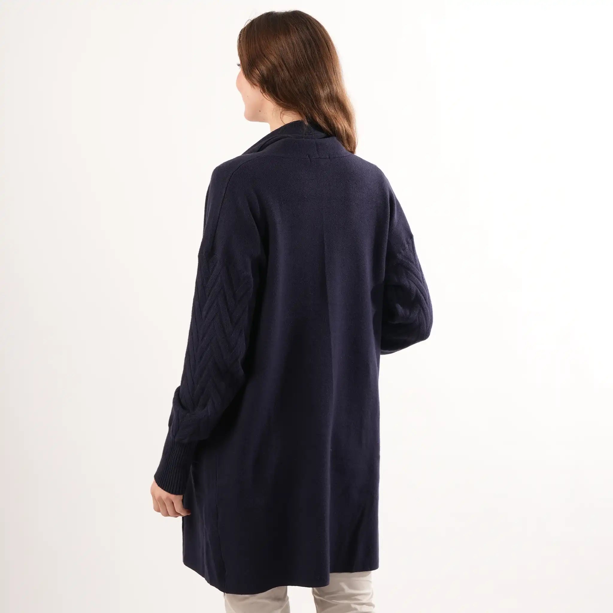 Cable Knit Navy Cardigan