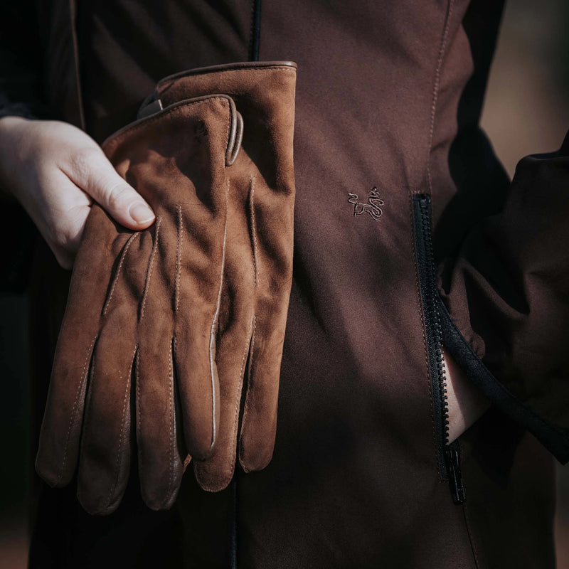 Leather & Suede Camel Driving Gloves - Welligogs