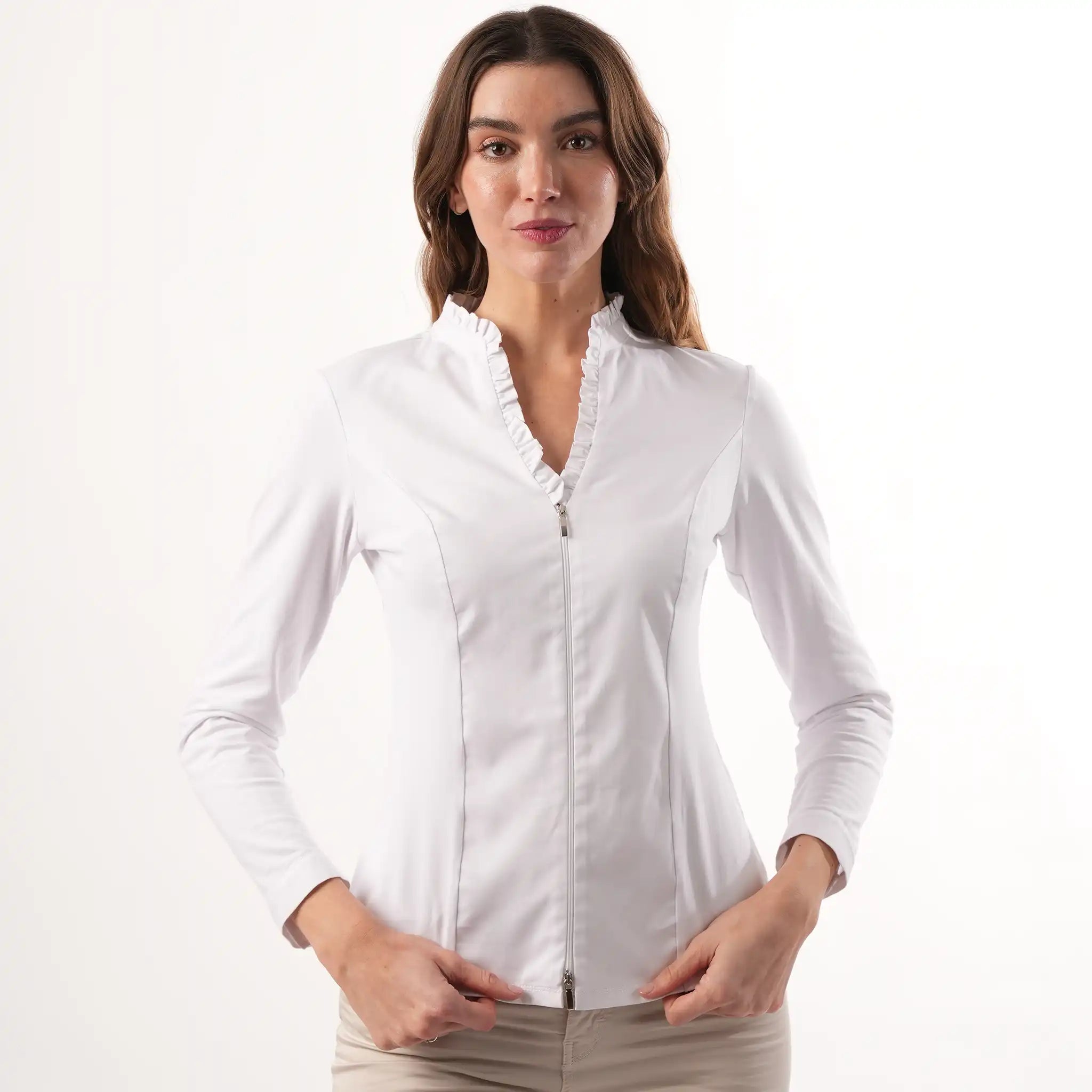 Cassandra Zipped White Shirt