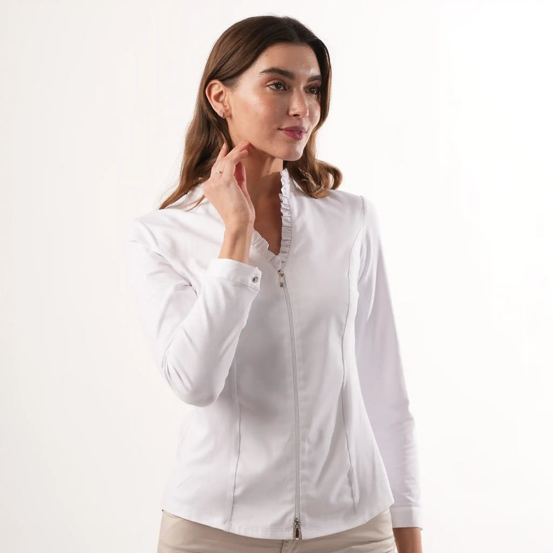 Cassandra Zipped White Shirt