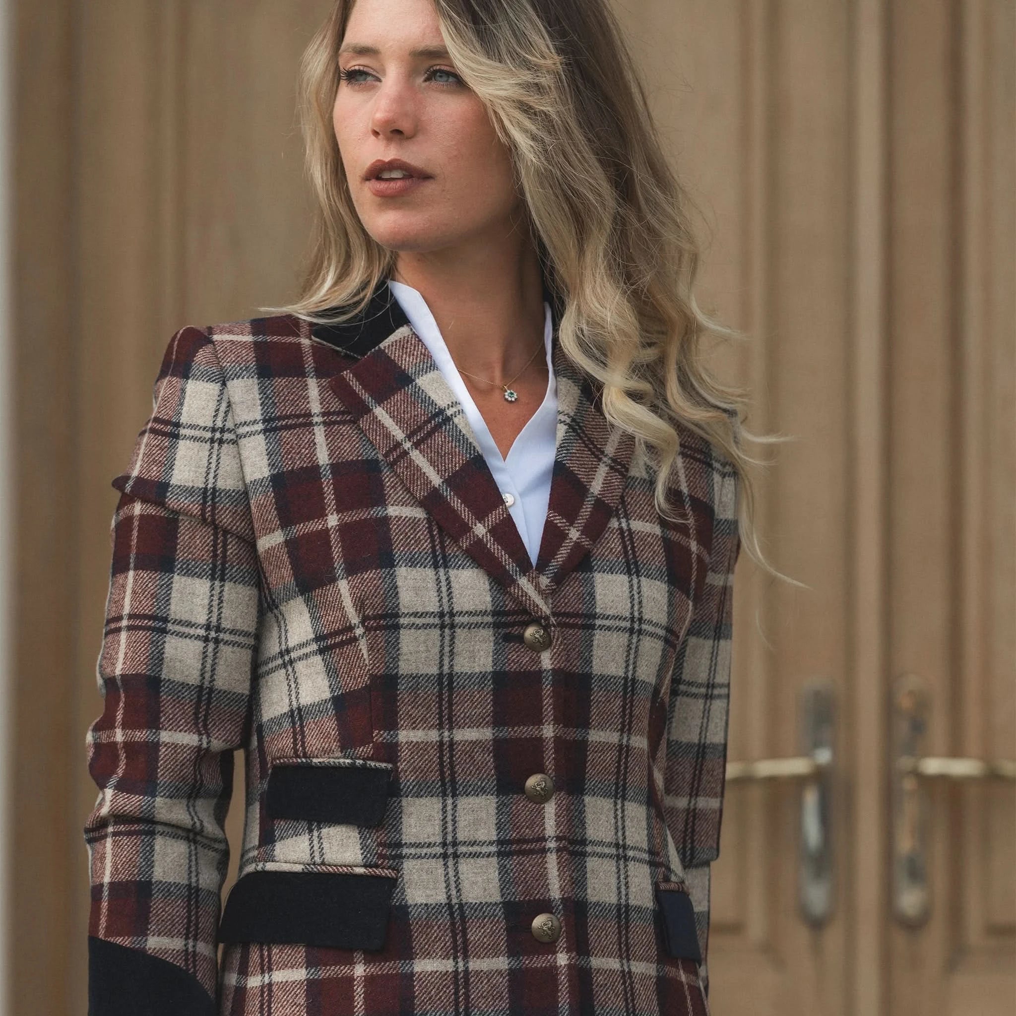 Demelza Check Wool Coat - Welligogs