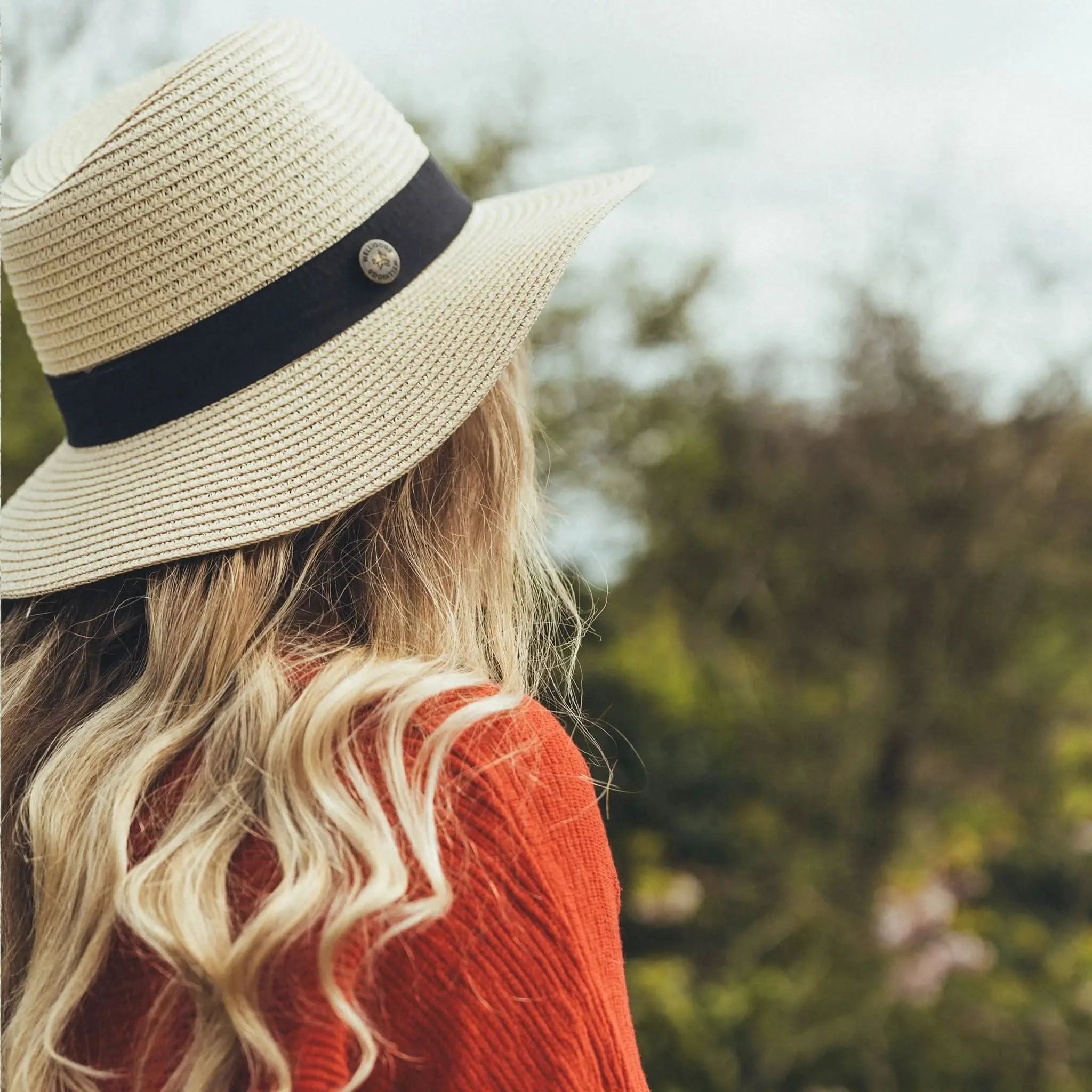 Fedora Style Black Straw Hat - Welligogs