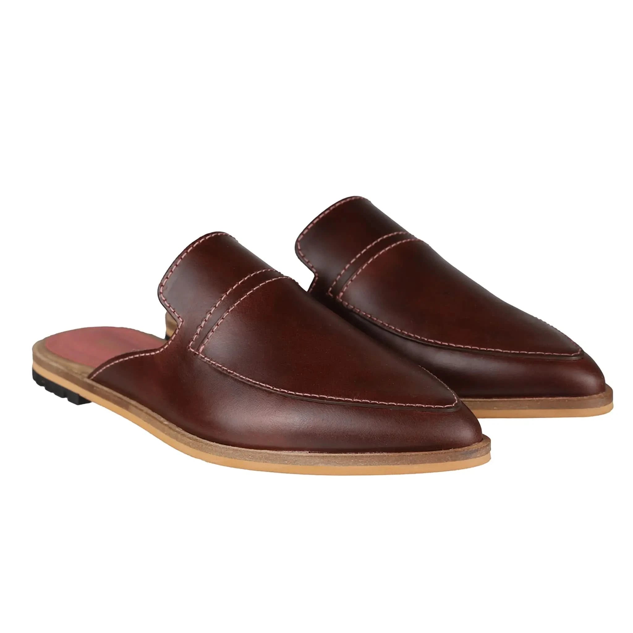 De Beauvoir Mahogany Mules - Welligogs