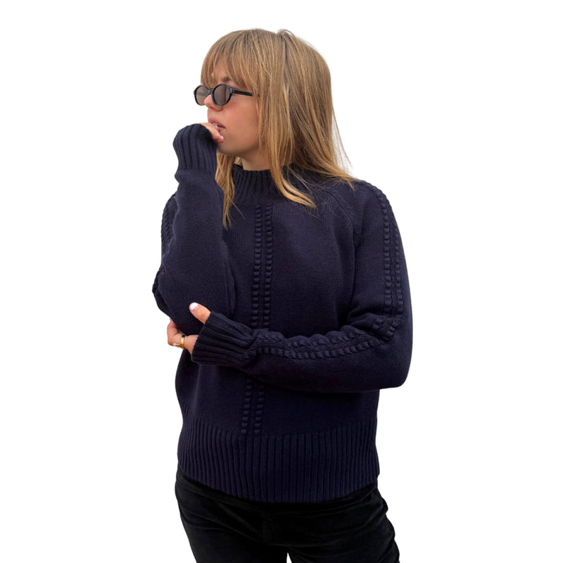 Turtleneck Dot Navy Jumper