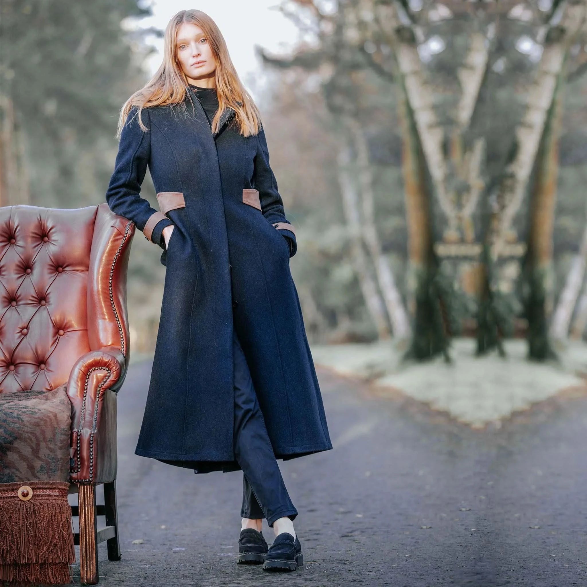 Elizabeth Wool Coat Navy Wool Coat Womens Wool Coat