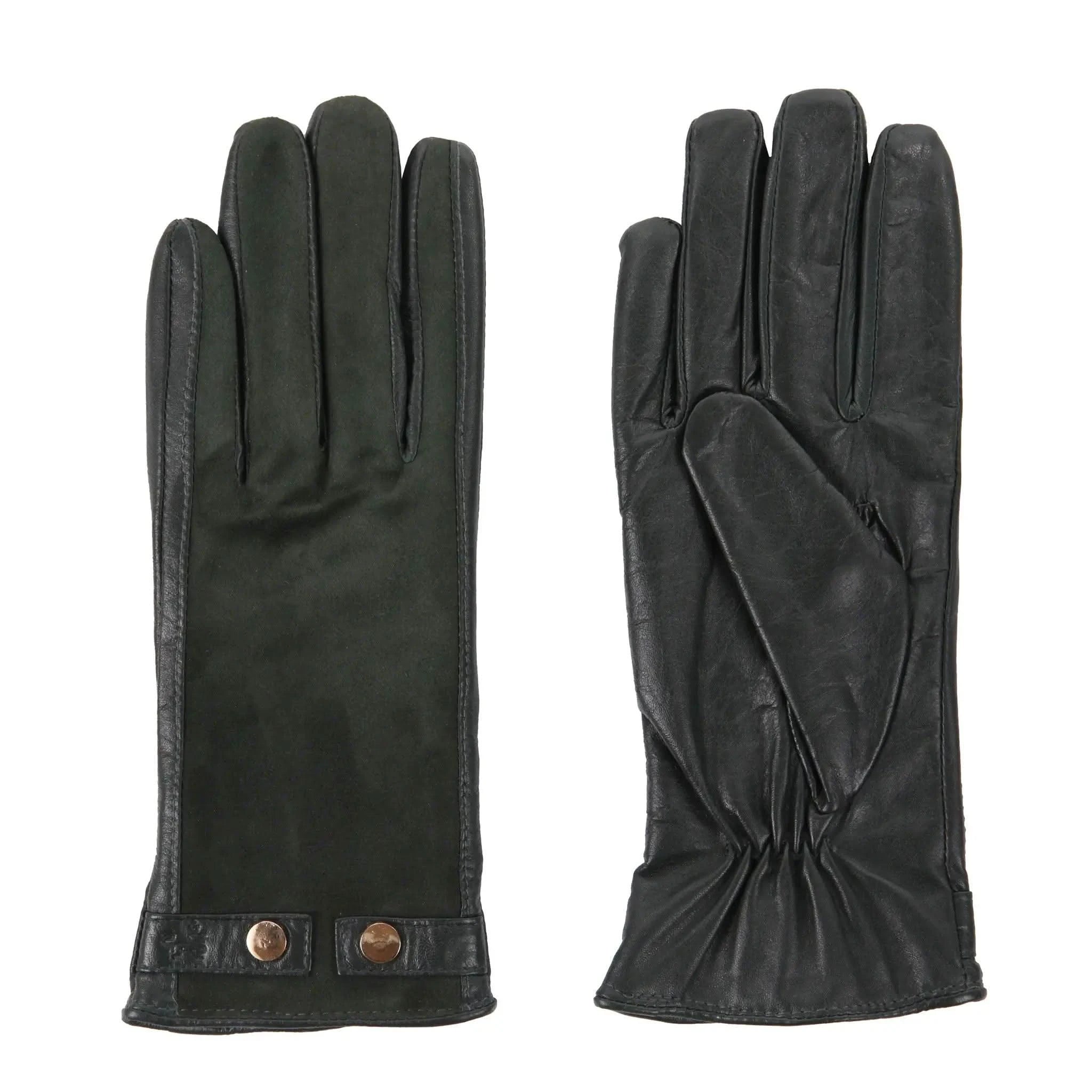 Leather & Suede Racing Green Gloves - Welligogs