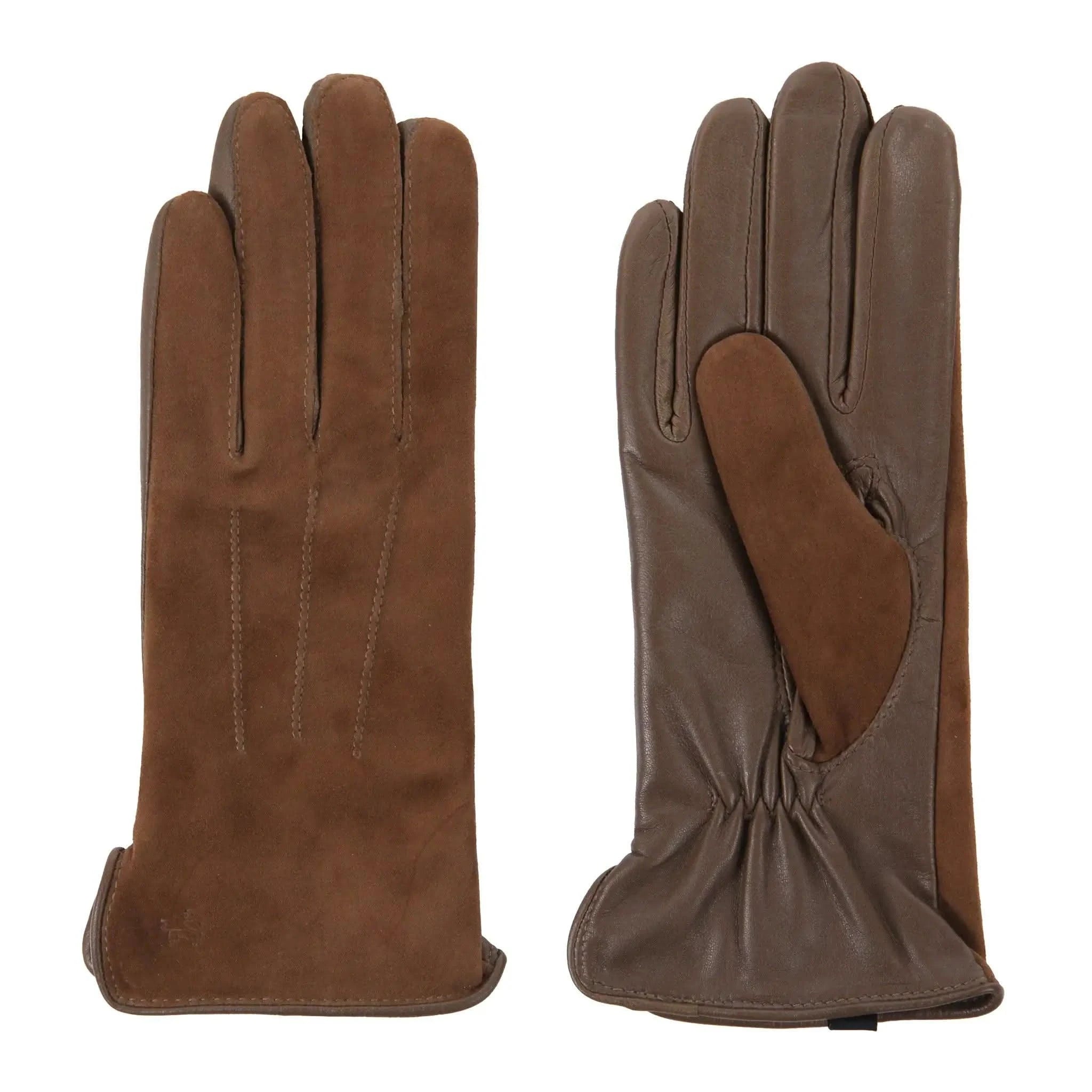 Leather & Suede Camel Driving Gloves - Welligogs