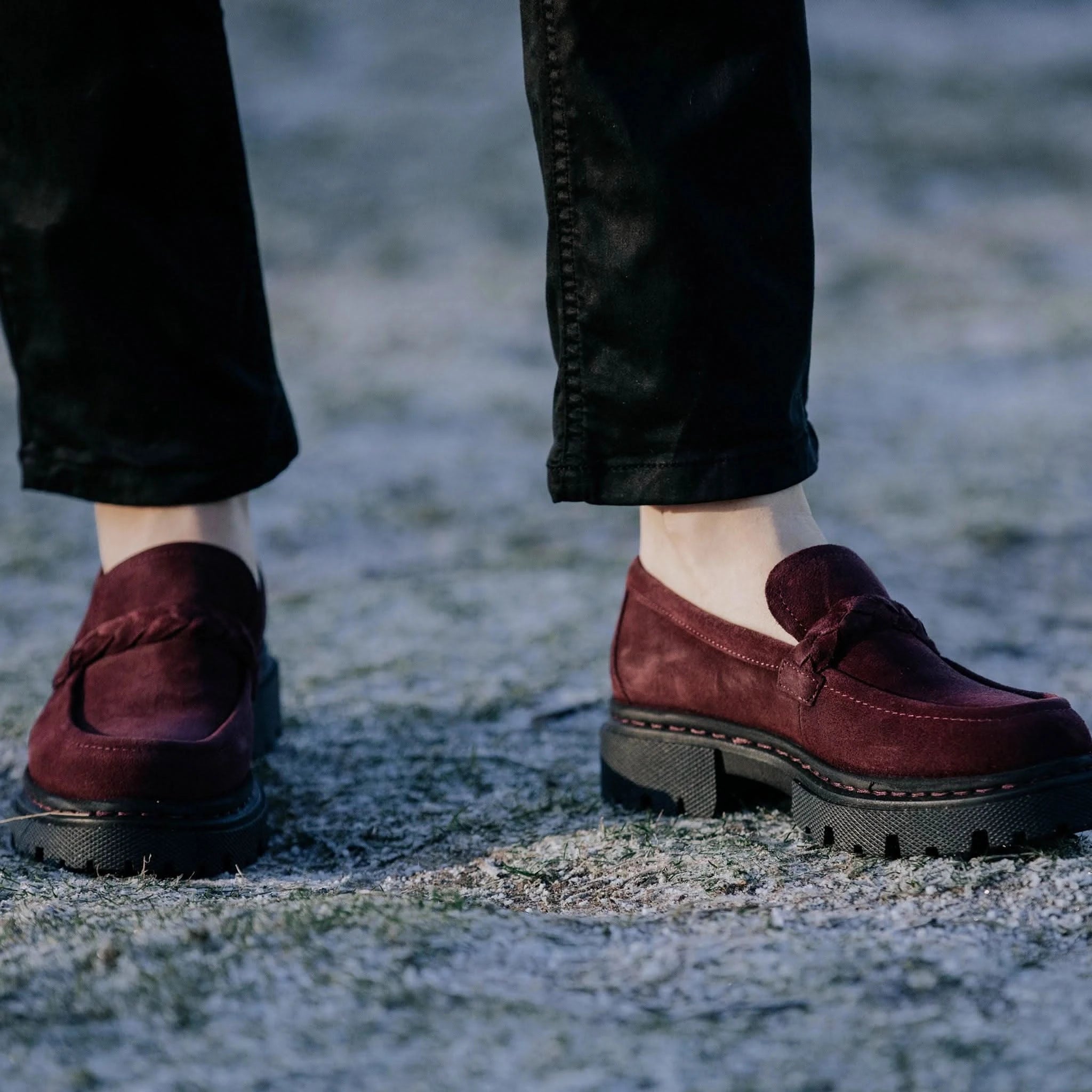 Hackney Burgundy Suede Loafers - Welligogs