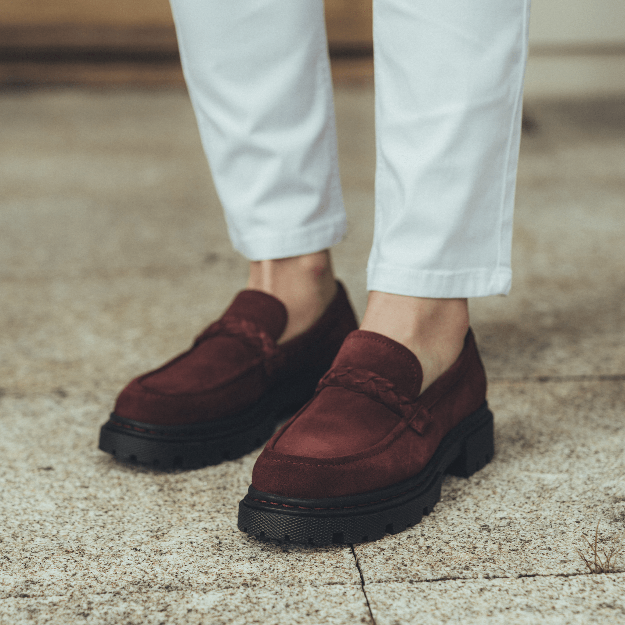 Hackney Burgundy Suede Loafers - Welligogs