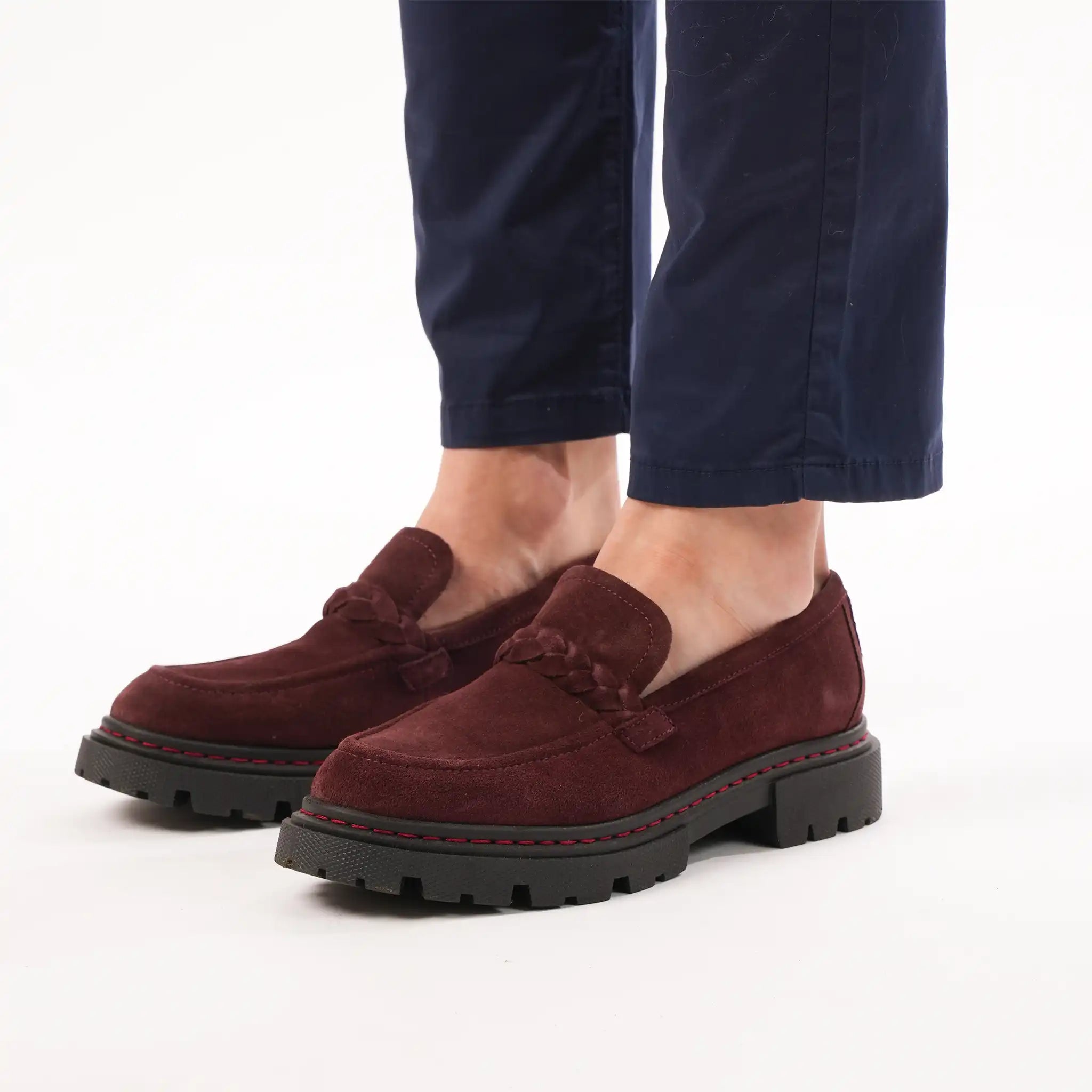 Hackney Mahogany Suede Loafers