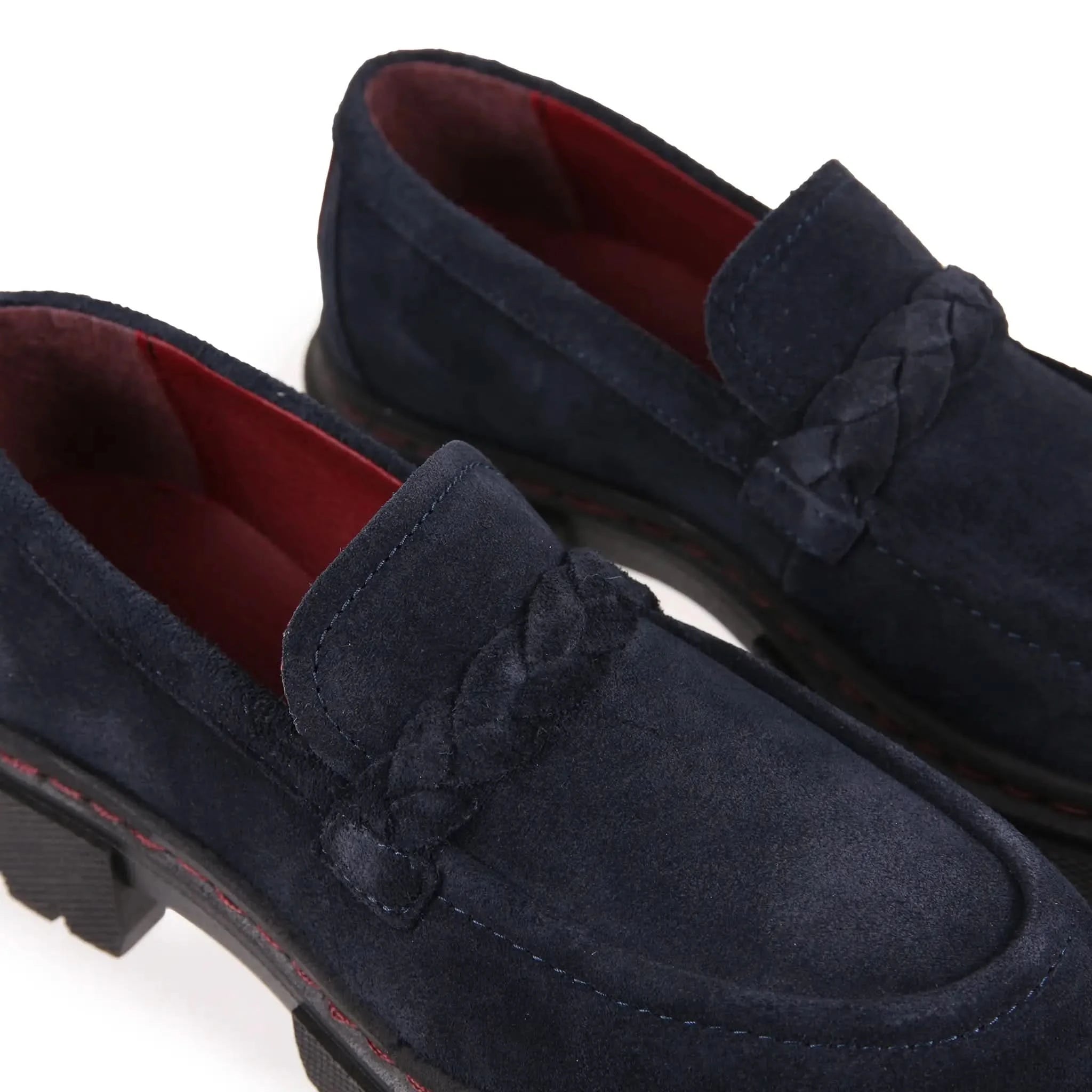 Hackney Navy Suede Loafers - Welligogs